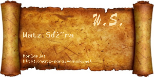 Watz Sára névjegykártya