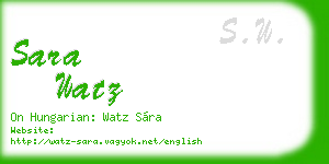 sara watz business card