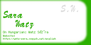sara watz business card